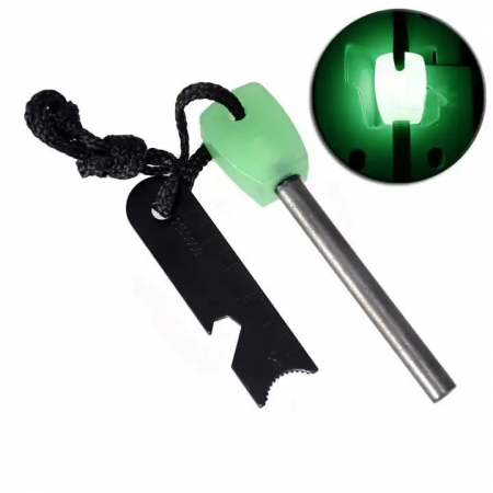 Set Amnar pentru camping si Fluier IdeallStore®, Ultimate Survival, otel inoxidabil, 11 cm [3]