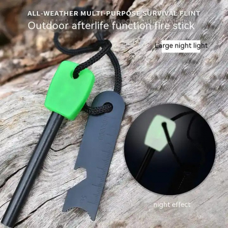 Set Amnar pentru camping si Fluier IdeallStore®, Ultimate Survival, otel inoxidabil, 11 cm [2]