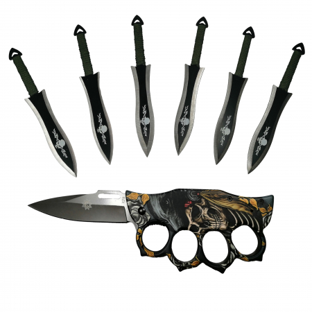 SPORT & TIMP LIBER - Set antrenament IdeallStore, cutite de aruncat si box tip briceag, multicolor