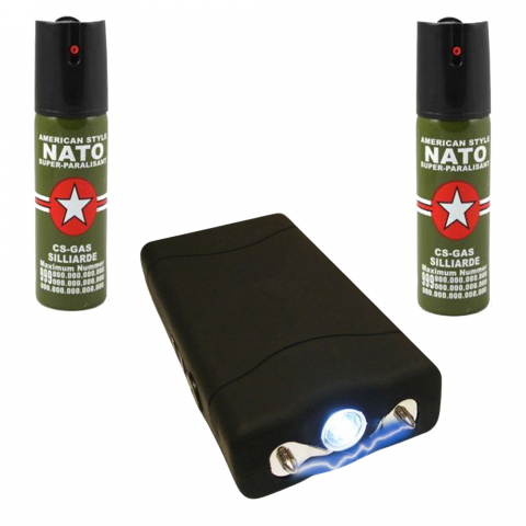 Electrosoc - Set autoaparare IdeallStore®, electrosoc TW 800 si 2 spray-uri paralizante 60ml