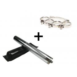 Set baston telescopic din otel, argintiu, 64 cm + box craniu argintiu [1]