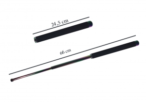 Set baston telescopic 66 cm + box craniu negru [4]