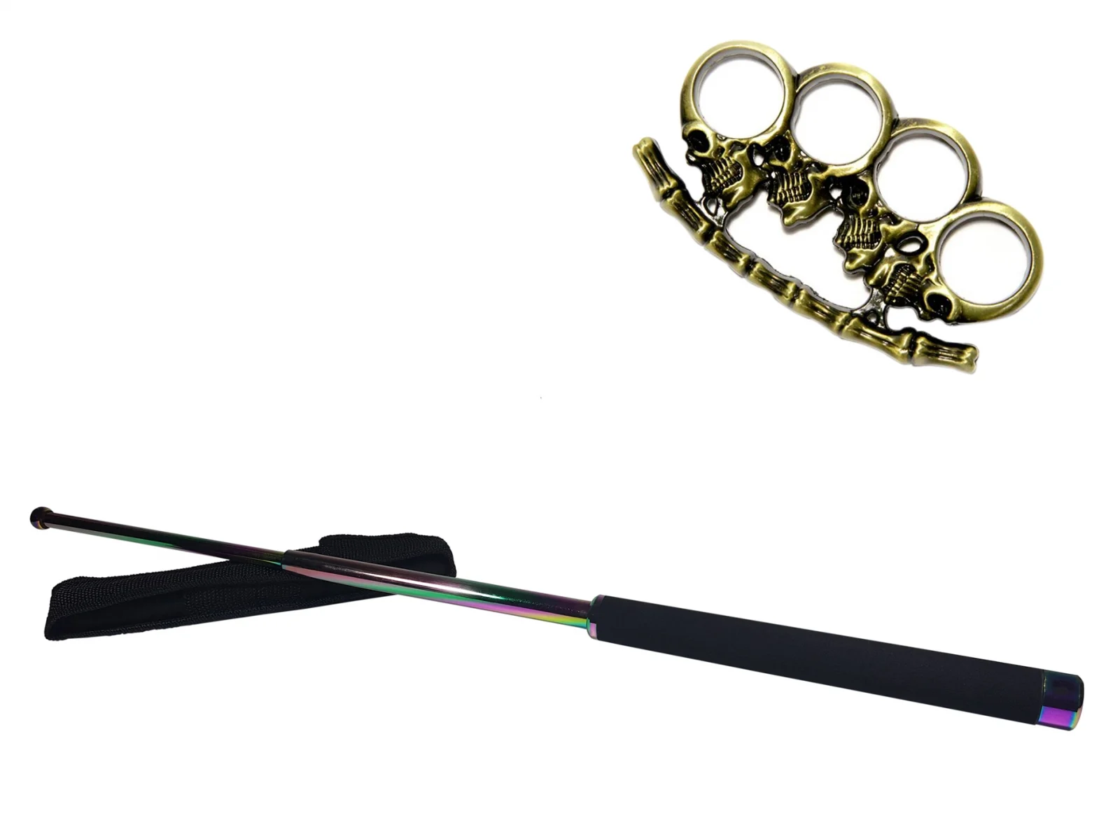 Bastoane telescopice si nunceaguri - Set baston telescopic 66 cm  + box craniu