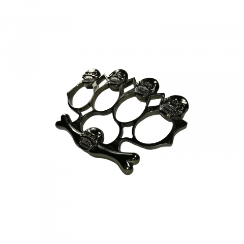 Set baston telescopic 65 cm argintiu + box-rozeta craniu negru [4]