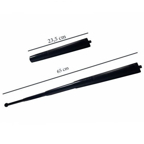 Baston telescopic 65 cm IdeallStore®, Total Defence, 4 sectiuni, negru, husa inclusa [3]