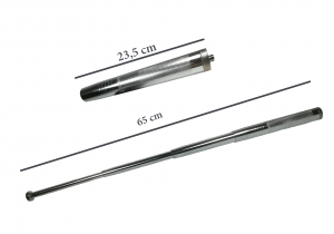 Set baston telescopic din otel, argintiu, 64 cm + box negru 0.5 cm grosime [3]