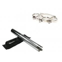 SPORT & TIMP LIBER - Set baston telescopic din otel, argintiu, 64 cm + box craniu argintiu