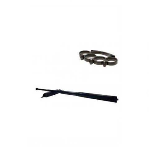 SPORT & TIMP LIBER - Set baston telescopic din otel, negru, 64 cm + box craniu negru