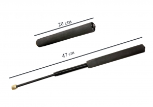 Set baston telescopic flexibil negru 47 cm +  box negru 0.5 cm grosime [3]