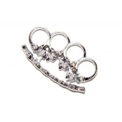 Set baston telescopic flexibil negru 47 cm +  pumnal/box craniu argintiu [4]