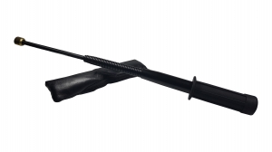Set baston telescopic flexibil negru maner tip tonfa +  pumnal/box craniu argintiu [1]