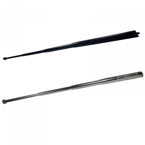 Bastoane telescopice si nunceaguri - Set 2 bastoane telescopice, argintiu-negru, 4 sectiuni, 65 cm