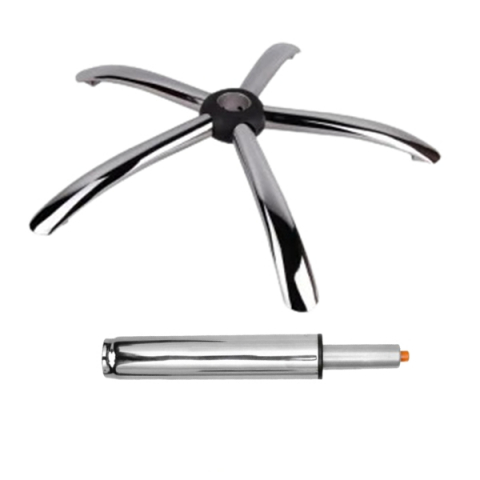 Accesorii mese si scaune - Set baza pentru scaun directorial, 60 cm si cilindru piston, gaz, pentru scaune birou, argintiu, 35 cm