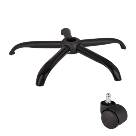 Accesorii mese si scaune - Set baza pentru scaun directorial plastic, 64 cm si rolă universală  Ø11 mm, PVC