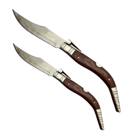 Cutite vanatoare - Set briceag de vanatoare 38 cm si briceag 50 cm, lamă oțel inoxidabil, cricket, maro