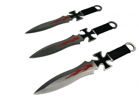 Set Briceag fluture si 3 Cutite de aruncat , IdeallStore® , Otel inoxidabil, [5]
