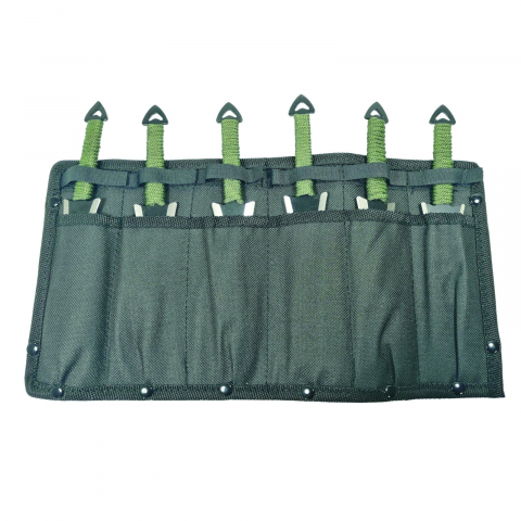 Set Briceag fluture si sase cutite de aruncat, otel inoxidabil, negru [5]