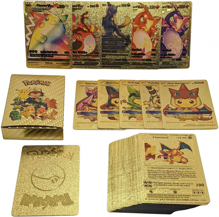 Set cartonase Pokemon IdeallStore®, GTX, editie de colectie, 55 bucati, argintii [1]