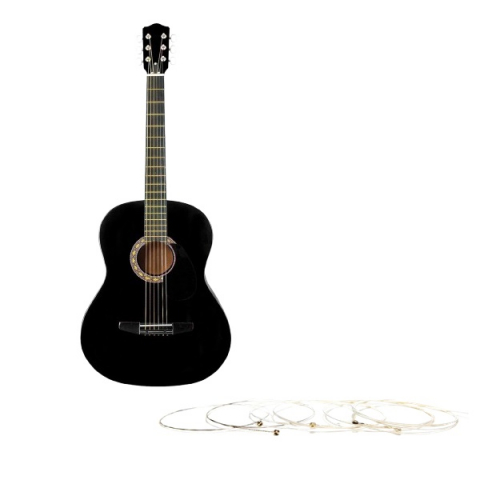 INSTRUMENTE MUZICALE - Set chitara clasica din lemn si corzi Karok, 95 cm, Clasic Black