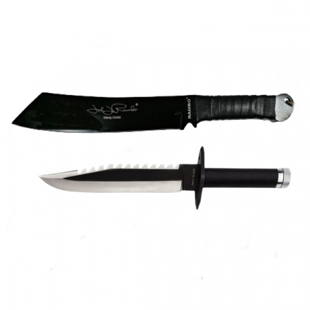 Cutite vanatoare - Set Cutit de vanatoare, 35 cm si Maceta, 43 cm, IdeallStore®, Teaca inclusa