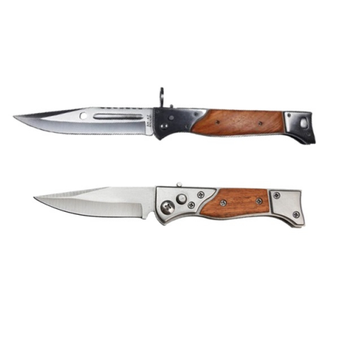 Cutite vanatoare - Set cutit de vanatoare automat 16.5 cm si briceag AK-47, 27 cm, teaca inclusa