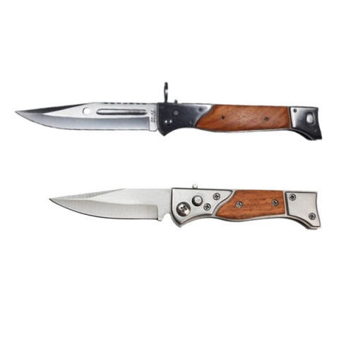 Cutite vanatoare - Set cutit de vanatoare automat 16.5 cm si briceag AK-47, 34 cm, teaca inclusa