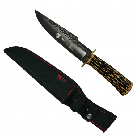 Set cutit de vanatoare Bone Blade, 31 cm si rozeta extensibia pentru autoaparare ,DEPOX® , otel [7]