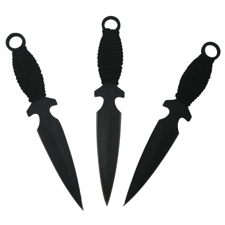 Set Cutit de vanatoare Extreme Battle si trei cutite de aruncat, Ninja Assasin, IdeallStore®, otel inoxidabil, teaca inclusa [2]
