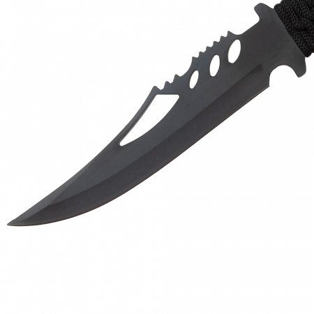 Set Cutit de vanatoare si trei cutite de aruncat, Black Fury,IdeallStore®, otel inoxidabil,teaca inclusa [12]