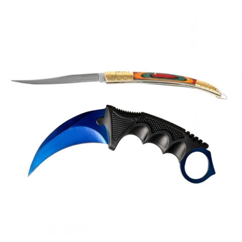 Cutite & seturi de cutite - Set cutit karambit si cutit spaniol, otel inoxidabil,19 cm