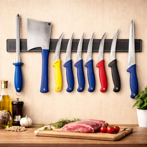 Set profesional măcelărie 8 piese,  DEPOX®, cutite din otel inoxidabil cu carbon, pentru dezosare și filetare, multicolor [1]