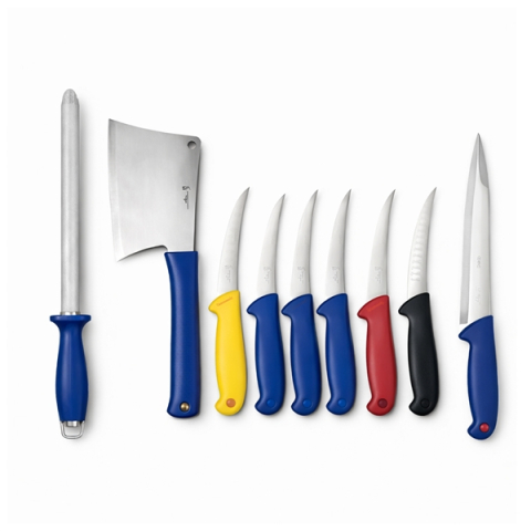 Set profesional măcelărie 8 piese,  DEPOX®, cutite din otel inoxidabil cu carbon, pentru dezosare și filetare, multicolor [0]