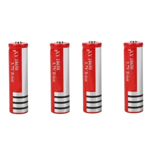 Baterii si acumulatori - Set de 4 Acumulatori IdeallStore®, GH 18650, 6800 mAh, 3.7 V, Li-ion, rosu