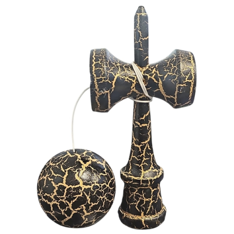 Set de doua Kendama X Originala, Profesionala, DEPOX®, Cracked, Lemn, 18 cm, albastru/negru [2]