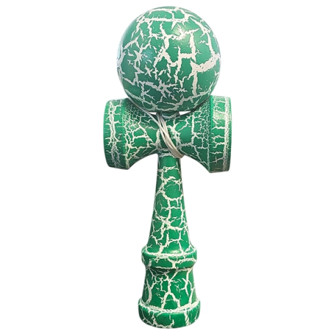 Set de trei Kendama X Originala, Profesionala, DEPOX®, Cracked, Lemn, 18 cm, verde/albastru/negru [2]