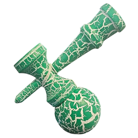 Set de doua Kendama X Originala, Profesionala, DEPOX®, Cracked, Lemn, 18 cm, verde/albastru [3]