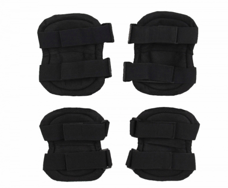 Set de protectie, Tactical Gear, genunchiere si cotiere, nylon, marime universala, negru [1]