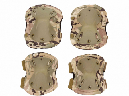 Set de protectie, Tactical Gear, genunchiere si cotiere, nylon, marime universala, Desert Camuflaj [2]