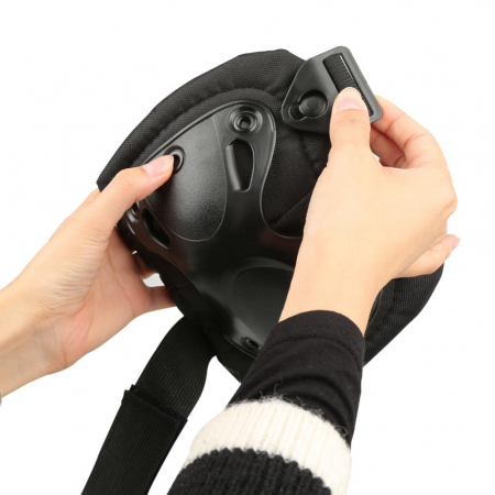 Set de protectie, Tactical Gear, genunchiere si cotiere, nylon, marime universala, negru [6]