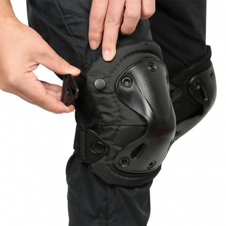 Set de protectie, Tactical Gear, genunchiere si cotiere, nylon, marime universala, negru [10]