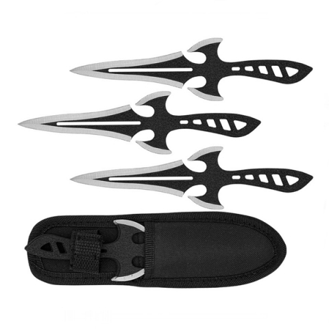 Set de trei cutite de aruncat Darts, 19 cm, otel inoxidabil [2]