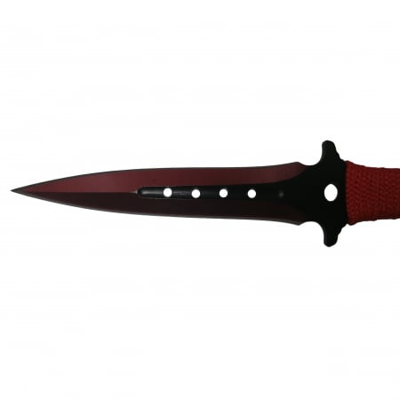 Set de vanatoare IdeallStore®, Sabie Red Ronin si set trei cutite de aruncat, otel inoxidabil, negru [12]
