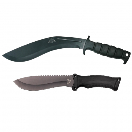 SPORT & TIMP LIBER - Set de vanatoare IdeallStore®, Kukri Madness, maceta si cutit, negru, teaca inclusa