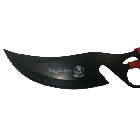 Set de vanatoare IdeallStore®, Sabie Red Ronin si cutit King Cobra , otel inoxidabil, negru [5]