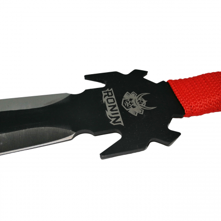 Set de vanatoare IdeallStore®, Sabie Red Ronin si cutit King Cobra , otel inoxidabil, negru [12]