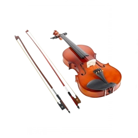 Viori - Vioara clasica din lemn, marime 1/2, maro, toc inclus + arcus 1/4 extra