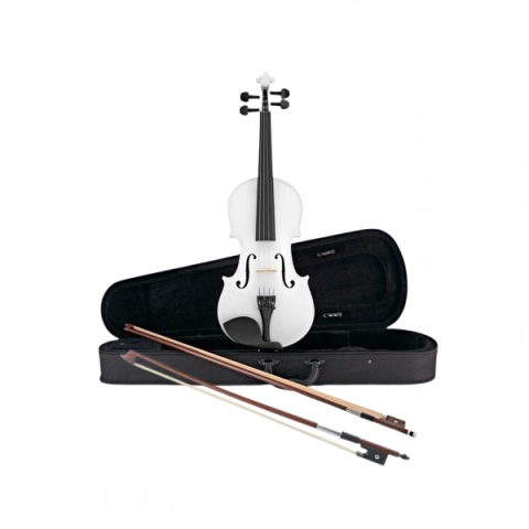 Viori - Vioara clasica din lemn, marime 4/4, alba, toc inclus + arcus 1/4 extra