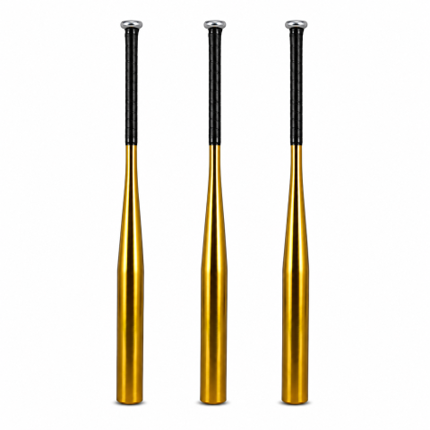 SPORTURI DE ECHIPA - Set trei bate de baseball DEPOX®, aluminiu, 80 cm, auriu