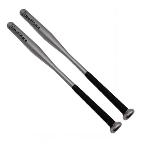 Baseball - Set doua bate de baseball IdeallStore®, Home Run, aluminiu, 80 cm, argintiu
