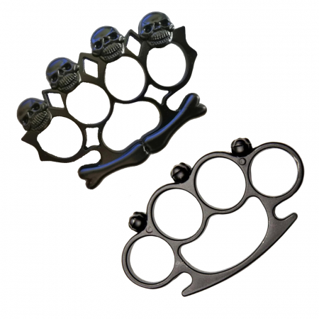 SPORT & TIMP LIBER - Set doua boxuri autoaparare IdeallStore®, Day of Dead, otel inoxidabil, negru